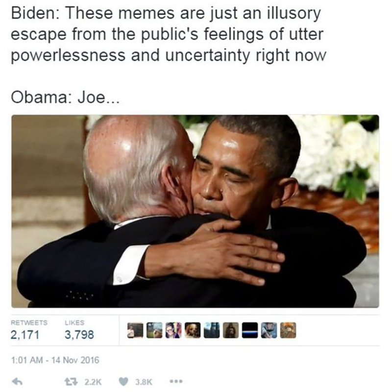 Nation Hides Sadness In Hilarious Obama And Biden Bromance Memes